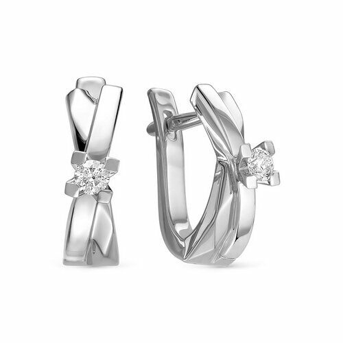 Серьги Brilliant Style, белое золото, 585 проба, бриллиант