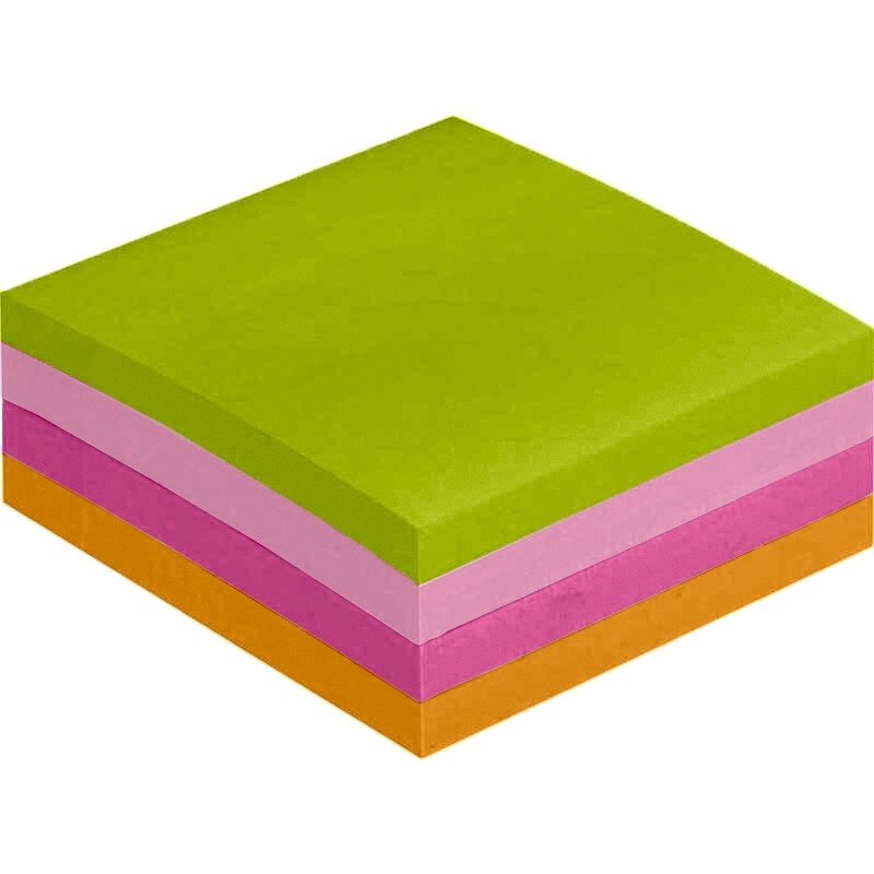 Блок-кубик Attache Selection, 51х51 мм, неон, 4 цвета, 400 листов