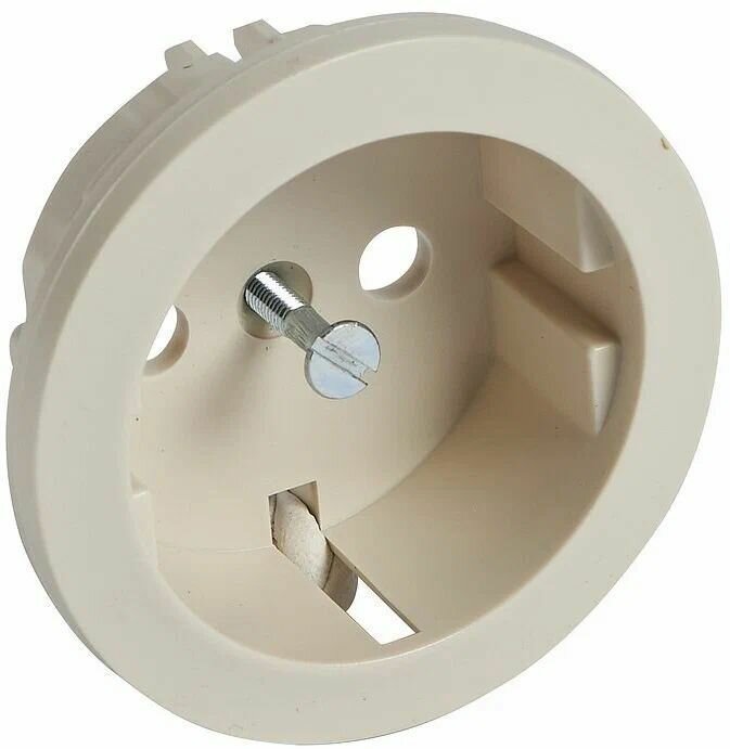 фото Legrand Celiane Бежевый Накладка розетки с/з (мех 067152, винт. зажим)