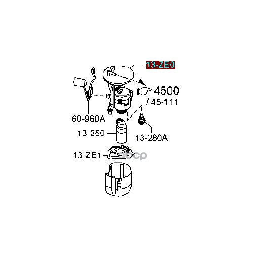 Фильтр Топливный MAZDA арт. PE1A13ZE0