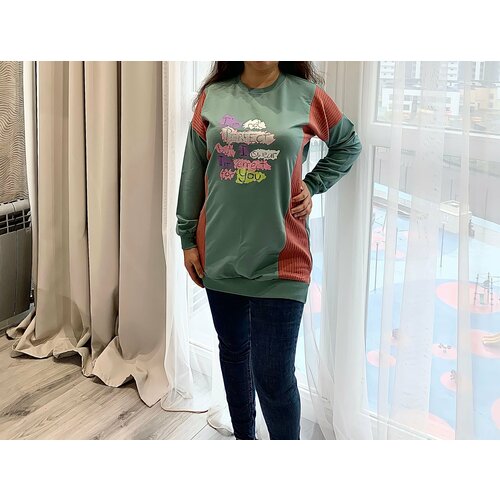 фото Футболка hisset, размер 46, белый, черный, бежевый