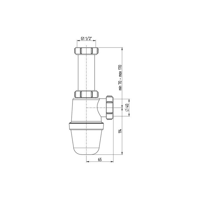 Сифон для мойки Akvater, 1 1/2" х 40 мм, без выпуска - фотография № 2