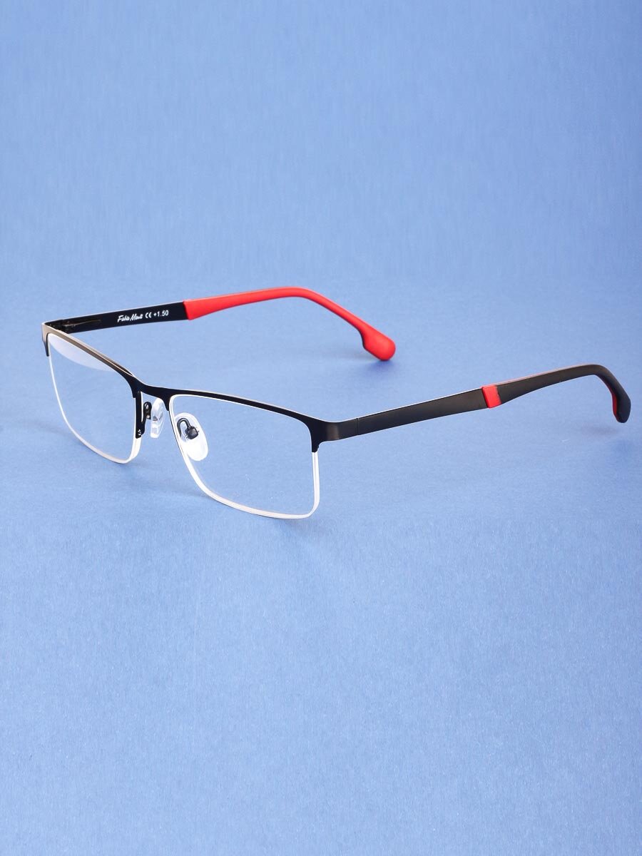 Готовые очки для чтения черные с диоптриями +1.00 футляр