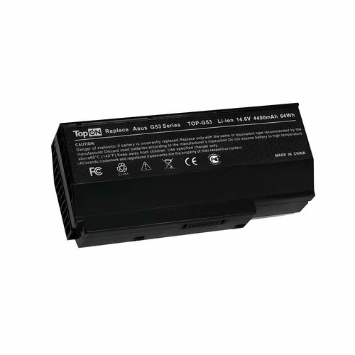 Аккумулятор для ноутбука Asus G53, G73, VX7. 14.6V 4400mAh 64Wh. A42-G73, 90-NY81B1000Y. сетевой фильтр topon top pws4b 3 4 розетки 3 usb type c pd 20w qc3 0 4000w 3м черный