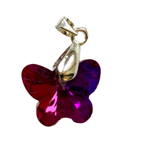 Подвеска Butterfly, кристаллы Swarovski, розовый чокер oil из черного бисера с кристаллом pear shaped от swarovski