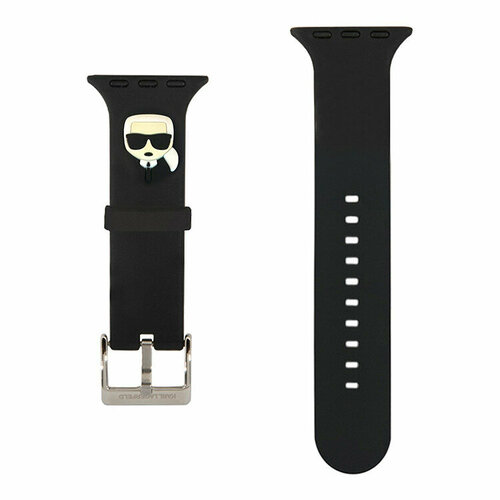 Karl Lagerfed Ремешок Lagerfeld Silicone Karl head для Apple Watch 42-44-45 mm, черный