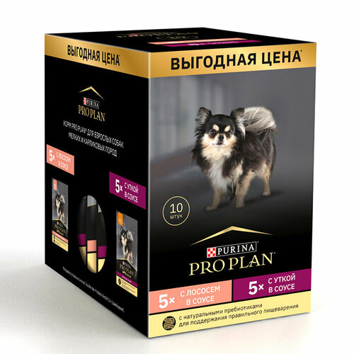 Pro Plan MIX набор влажного корм для взрослых собак, утка-лосось,10х85г