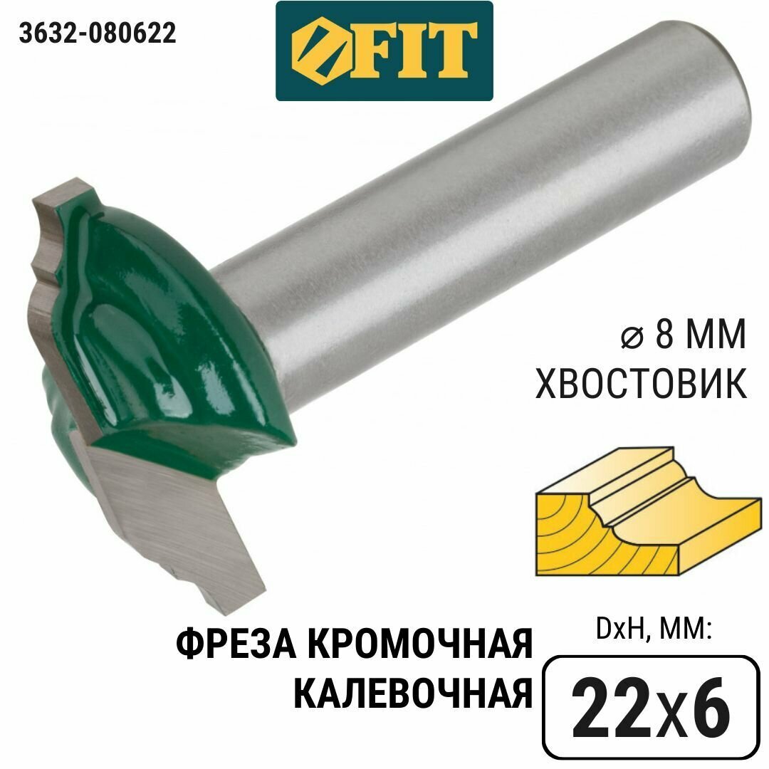 Фреза FIT 3632-080622 кромочная калевочная DxHxL=22х6х41мм