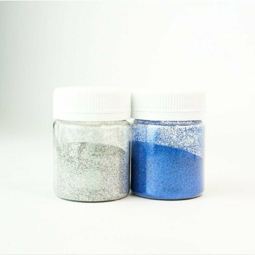 Набор глиттеров синь и серебро 40 г водонепроницаемая вечерние ерть из алюминиевой фольги с блестками