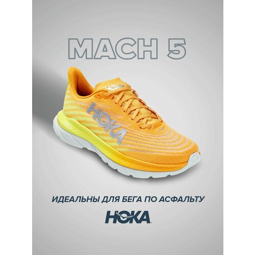 фото Кроссовки hoka one one, полнота d, размер 44.5 ru, оранжевый