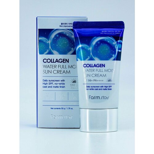 farmstay collagen water full moist sun cream FARMSTAY - Крем увлажняющий солнцезащитный с коллагеном COLLAGEN WATER FULL MOIST SUN CREAM, 50 G