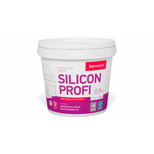 фото Краска фасадная, силиконовая, bayramix silicon profi база с, бесцветная 0,9 л (только колеровка)