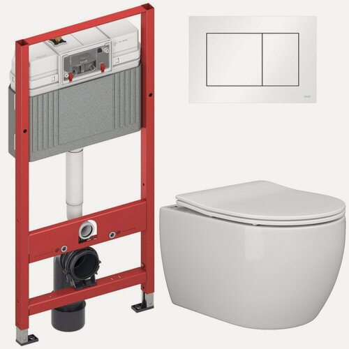 Изображение товара Инсталляция TECE TECEbase 2.0 9400413 + унитаз Ceramica Nova Play CN3001 безободковый с сиденьем