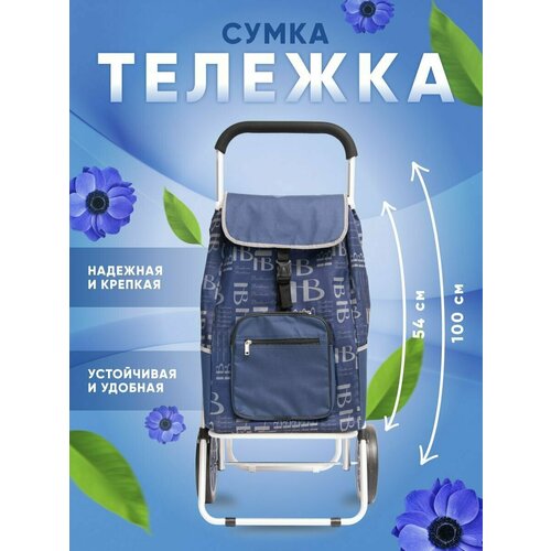 Сумка-тележка , 50 л, 46х100х27 см, ручная кладь, синий