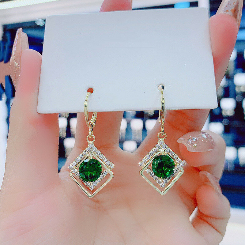 Серьги с подвесками, акрил, размер 35 мм, темно-зеленый — фото 1