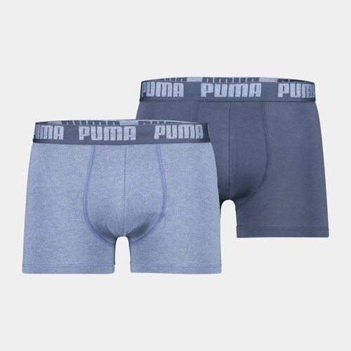 трусы puma active boxer 2p packed m grey yello us s Трусы PUMA Basic Boxer 2P denim, 2 шт., размер XL, синий