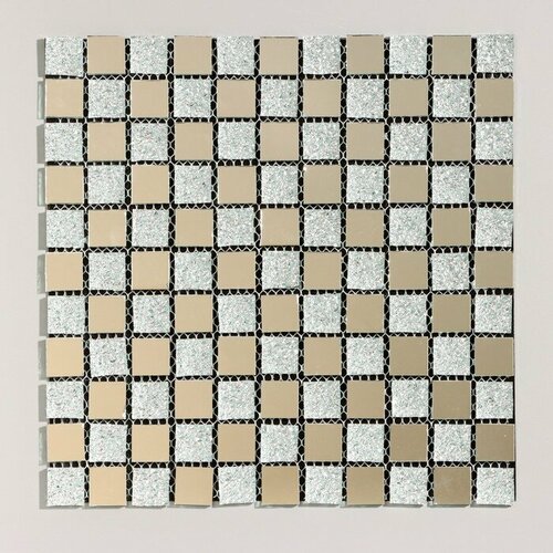 Панель самоклеящаяся 3030см мозаика клетка серая 537₽