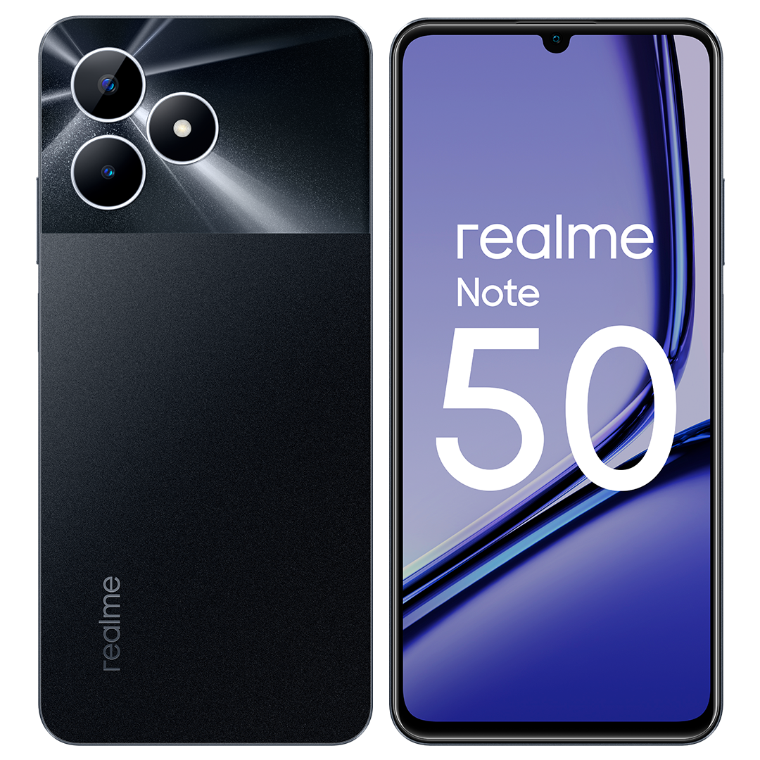 Смартфон realme Note 50 3/64 ГБ RMX3834, Полуночный черный