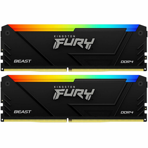 Kingston Модуль памяти FURY Beast RGB KF432C16BB12AK2 32 DDR4 32GB Kit 2x16GB 3200MHz 986000₽