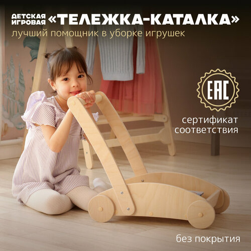 Детская игрушка - каталка, ходунки тележка PAPPADO без покрытия