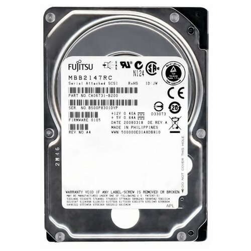Жесткий диск Fujitsu CA06731-B200 147Gb SAS 2,5 HDD жесткий диск fujitsu ca06550 b200 147gb u320scsi 3 5 hdd