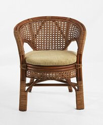 Кресло плетёное с мягкой подушкой на сиденье