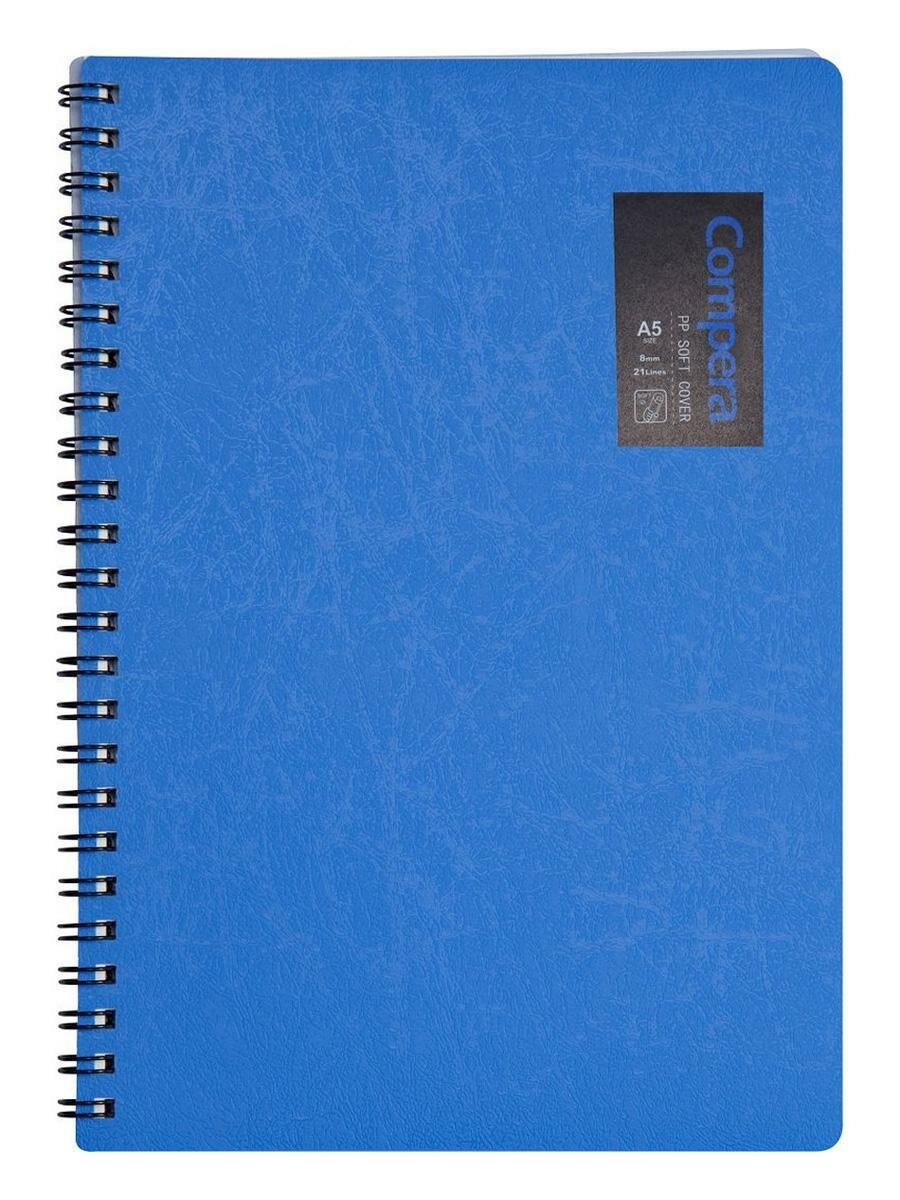 Блокнот на пружине А5, лин, 50 л Comix Compera Original, C7003 BU синий