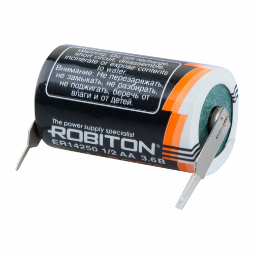 Элемент питания ROBITON ER14250-P1M1 1/2AA со штырьковыми выводами под пайку PK1