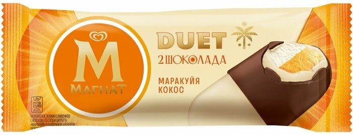 Мороженое Магнат Эскимо Duet 2 шоколада Маракуйя-Кокос 70г