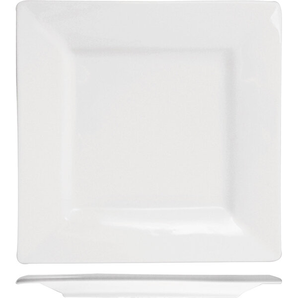 Тарелка квадратная «Кунстверк»; материал: фарфор; высота=1.1, длина=18, ширина=18 см; белый