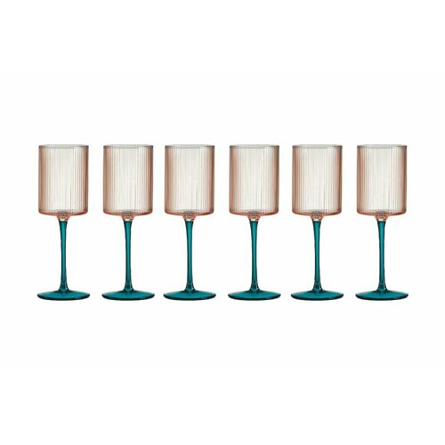 Набор бокалов для белого вина Modern Classic, розовый-зелёный, 0,31 л, 6 шт (Pozzi Milano 1876)