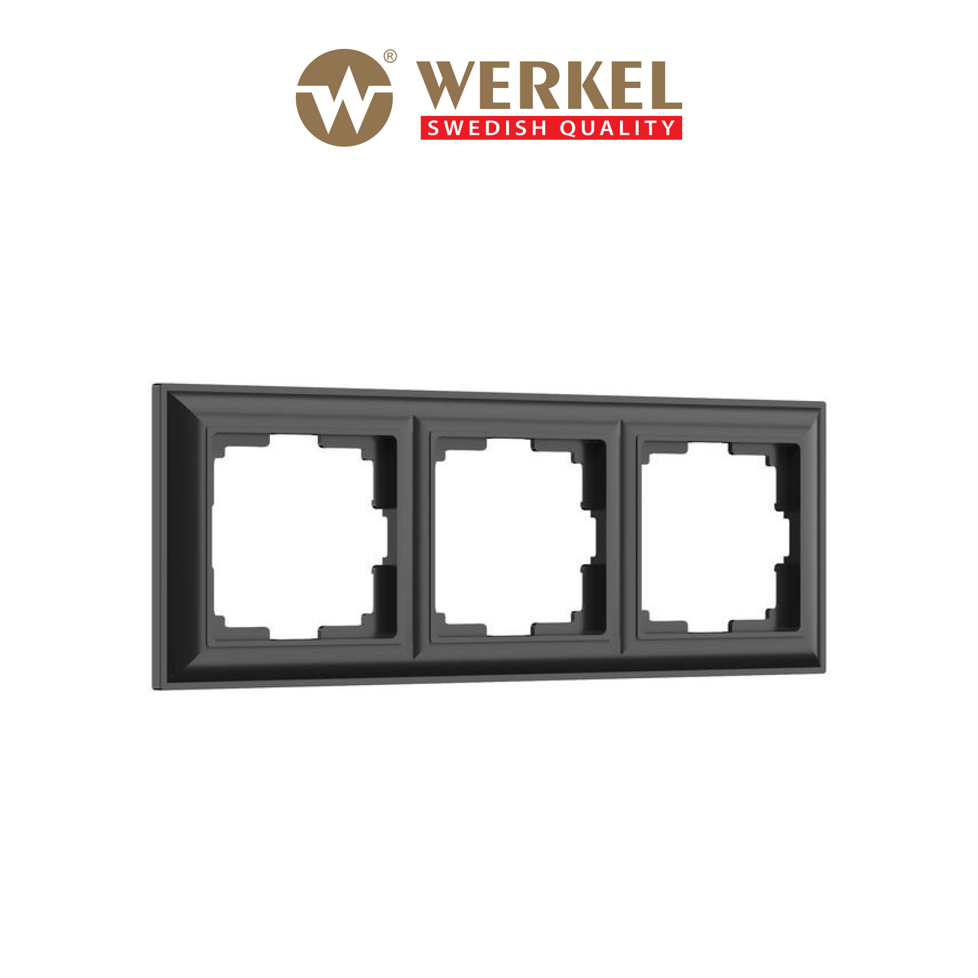 Рамка на 3 поста Werkel Fiore W0032208, в цвете черный матовый