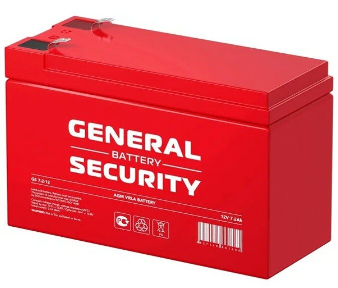 Аккумуляторная батарея General Security GS 7.2-12 (12V / 7.2Ah)