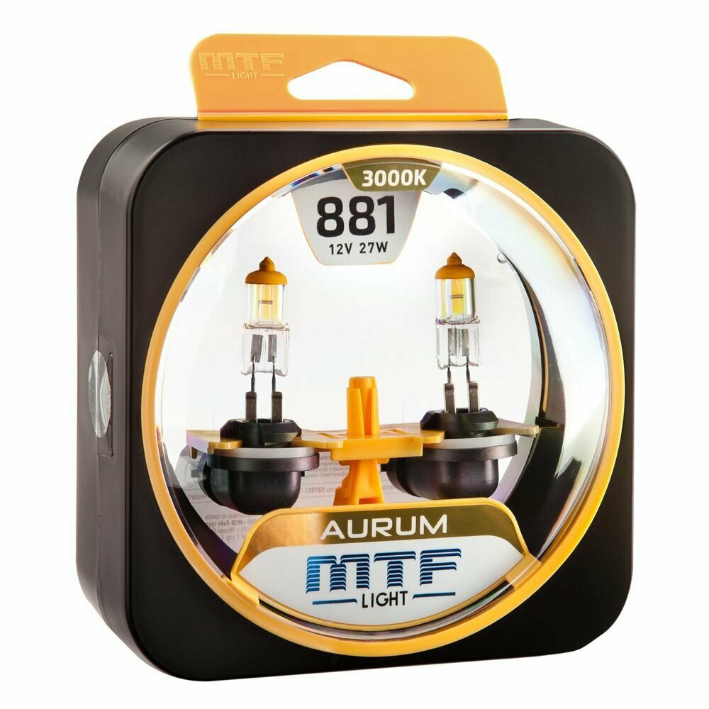 Галогенные автолампы MTF Light серия AURUM Н27(881),12V,27W, комп.