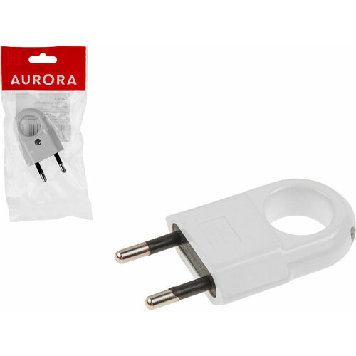Вилка электрическая с кольцом 10А 250В AURORA STARTUL белая A100-001 548₽