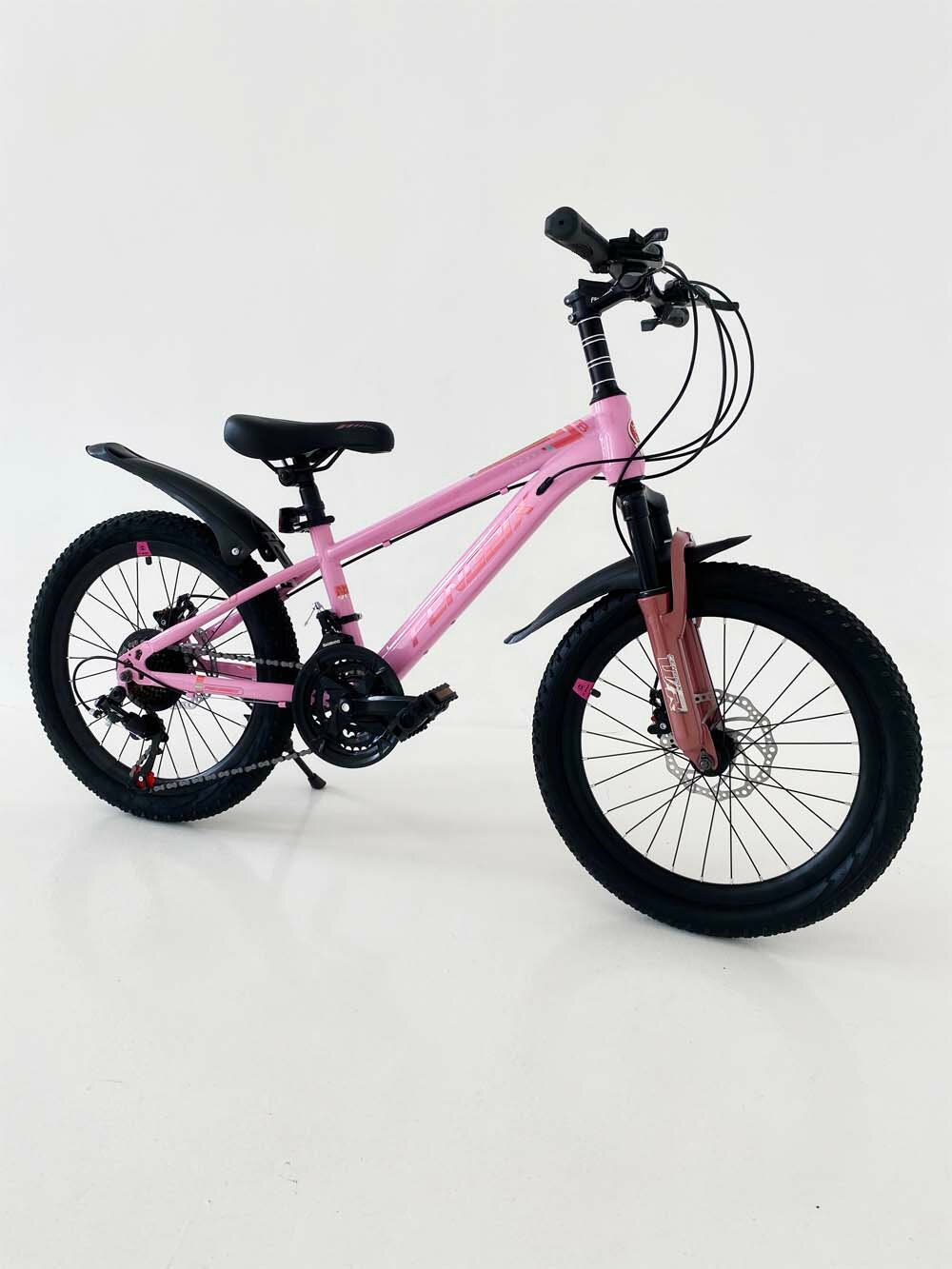 Велосипед горный подростковый 20"/ рост 120-140/скоростной/для девочек/для мальчиков/розовый с белым