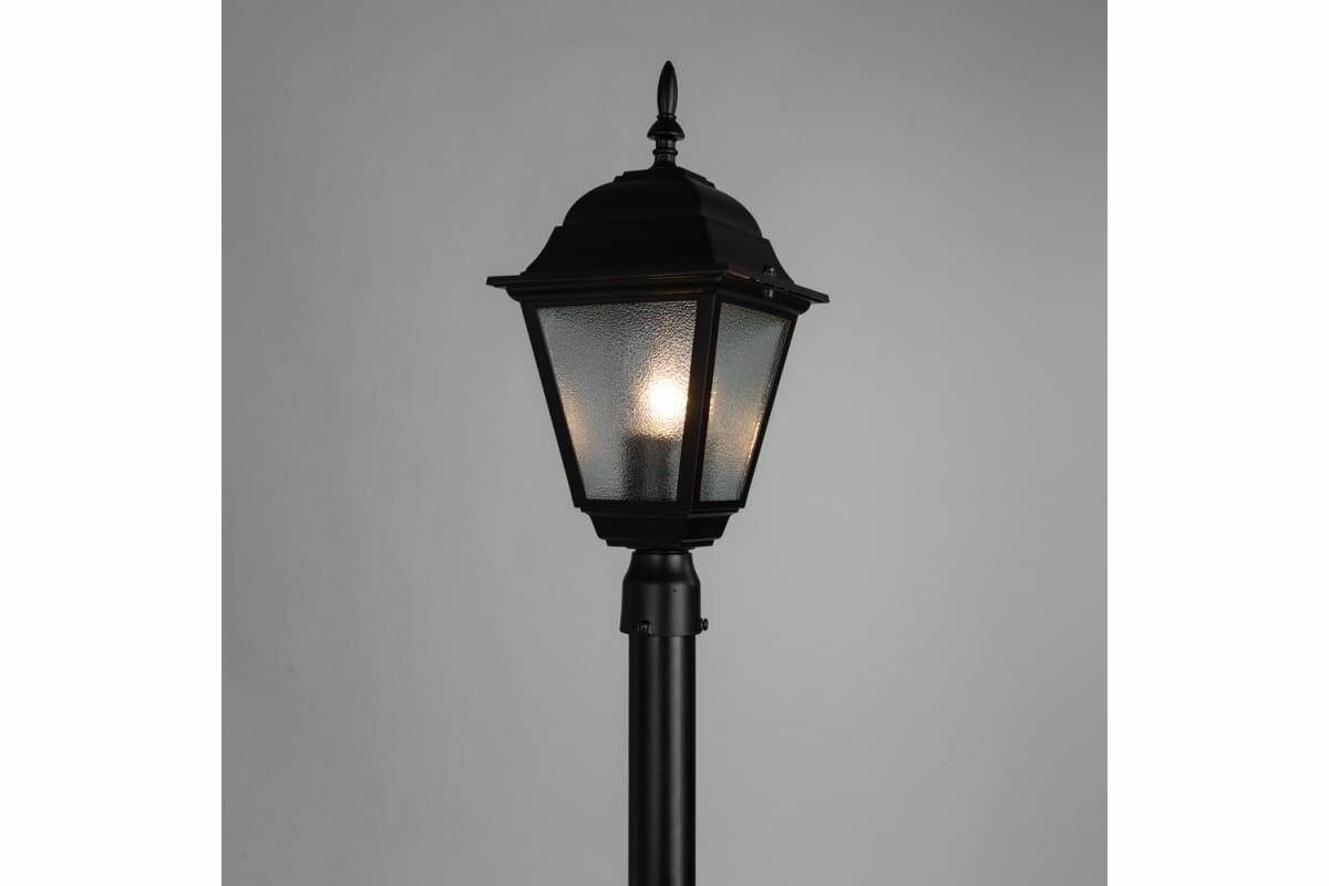 Arte Lamp Уличный светильник Bremen A1016PA-1BK, E27, 60 Вт, цвет арматуры: черный, цвет плафона бесцветный