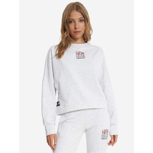 фото Свитшот lotto crewneck lifestile, размер l, , белый меланж