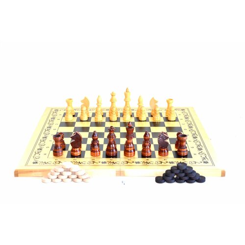 Шахматы, шашки, нарды Аристократ светлые