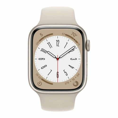 Умные часы Apple Watch Series 8 45mm Cellular Aluminum Case with Sport Band SM Starlight 4445000₽
