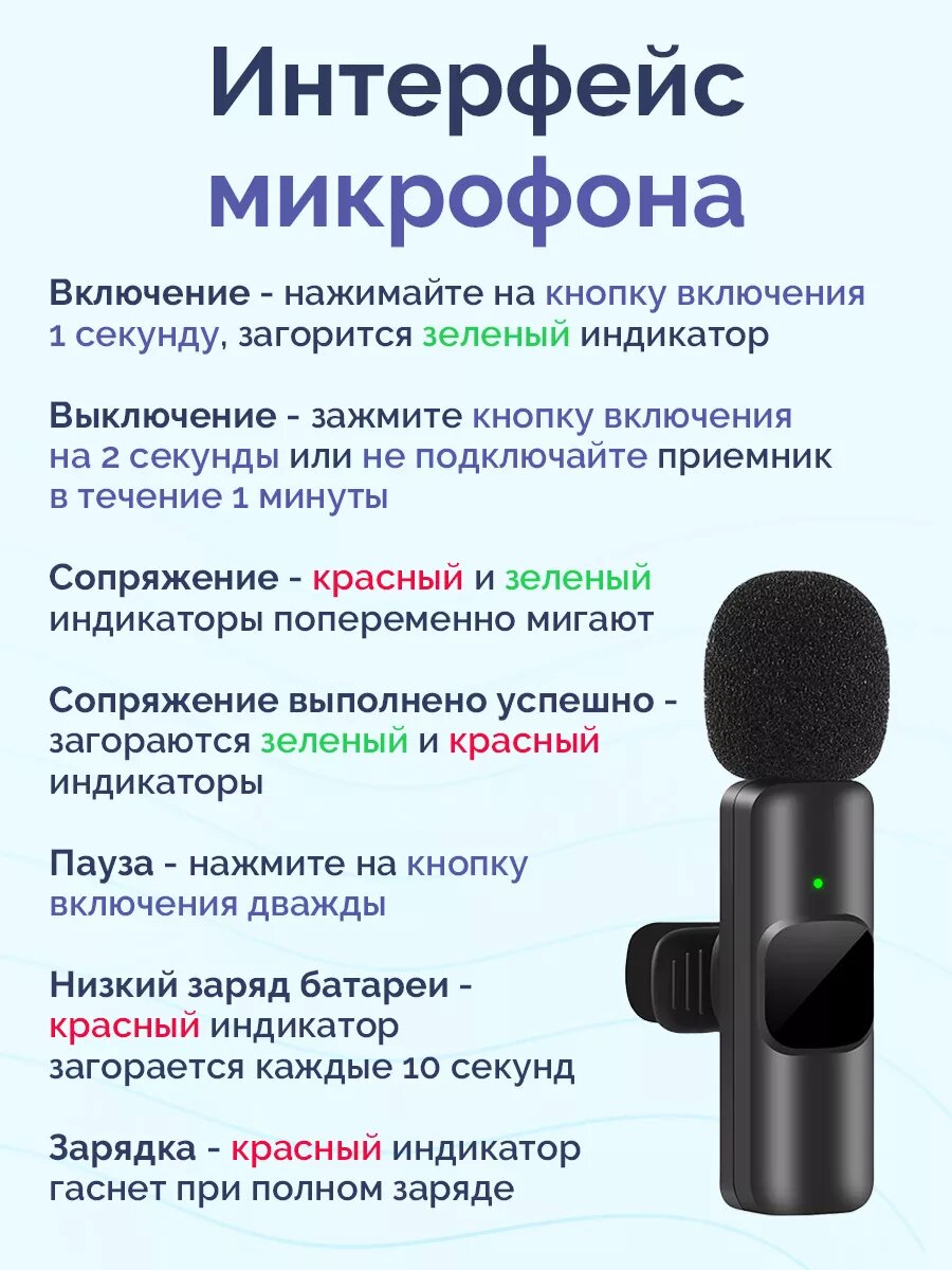 Двойной петличный микрофон Bluetooth с разъемом Type-С Boya WM-6