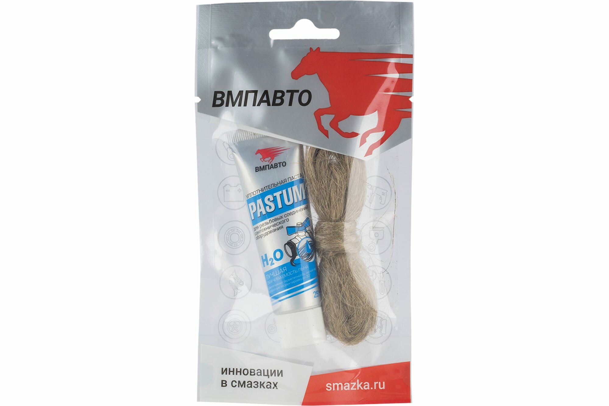 Набор для уплотнения резьбы лен 7гр+паста 25гр PASTUM H2O 8108