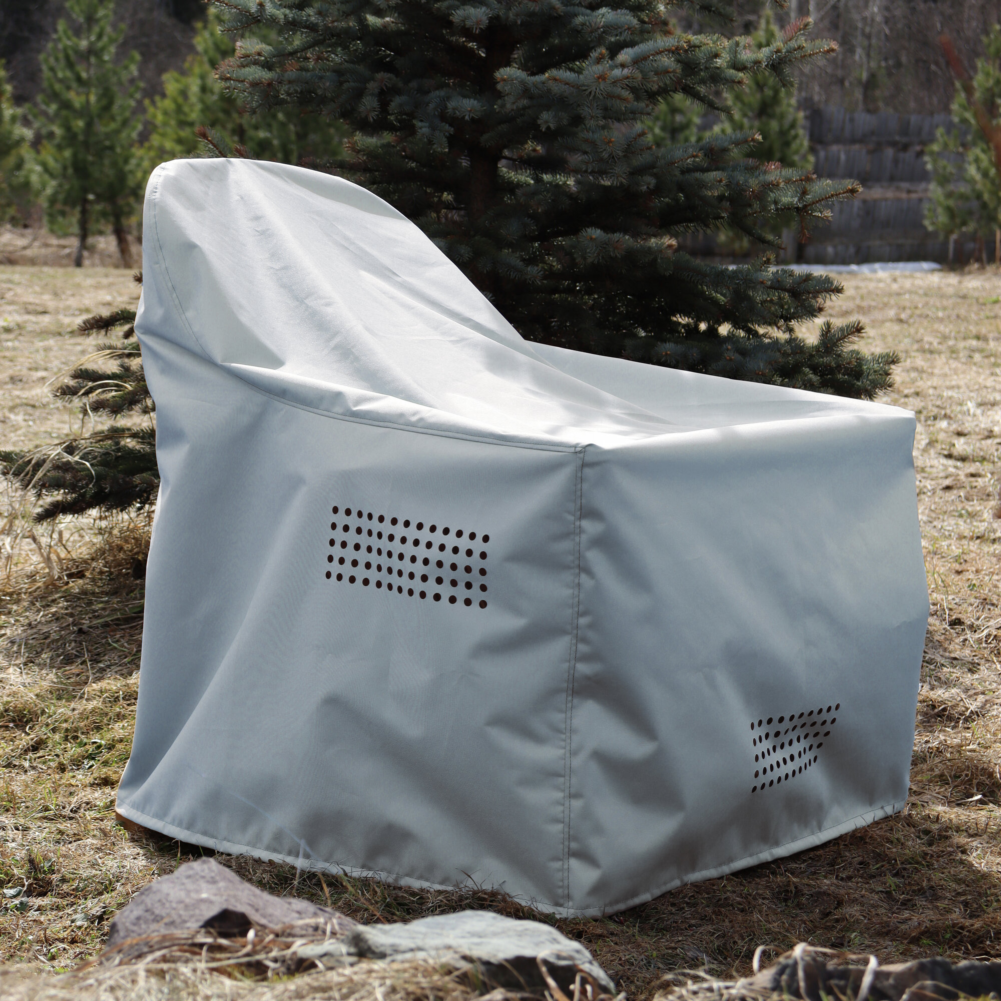 Чехол для садового кресла Адирондак  светло серый  ткань Оксфорд 600DPU