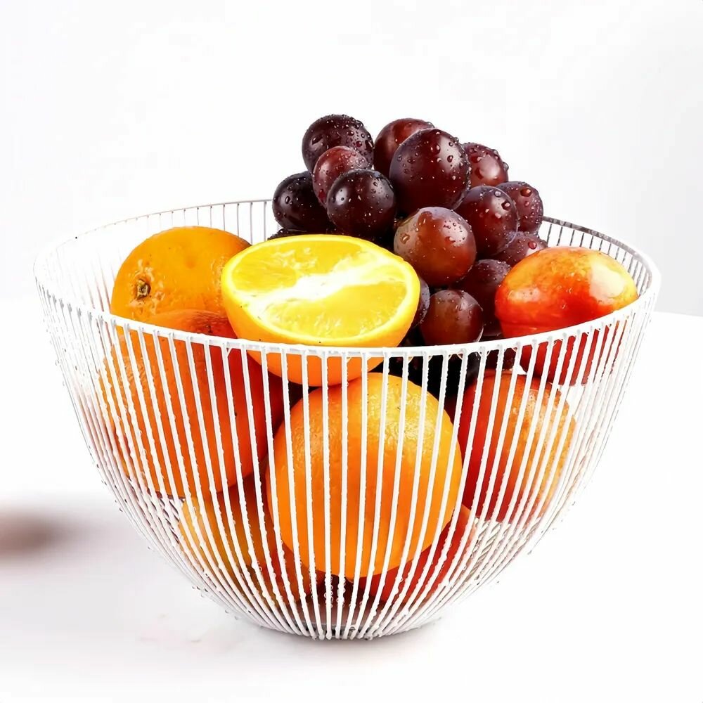 фото Фруктовница / корзина для фруктов металлическая черная