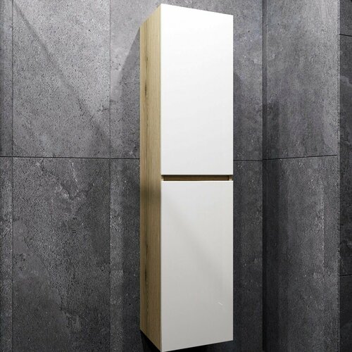 Пенал в ванную, шкаф полка для ванной комнаты FAURAplus Аврора 40 подвесной фасад белый