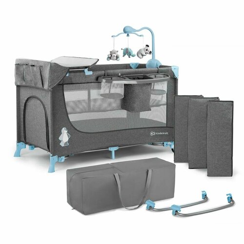 Детская кровать-манеж Kinderkraft JOY аксессуары серыйголубой 17990₽