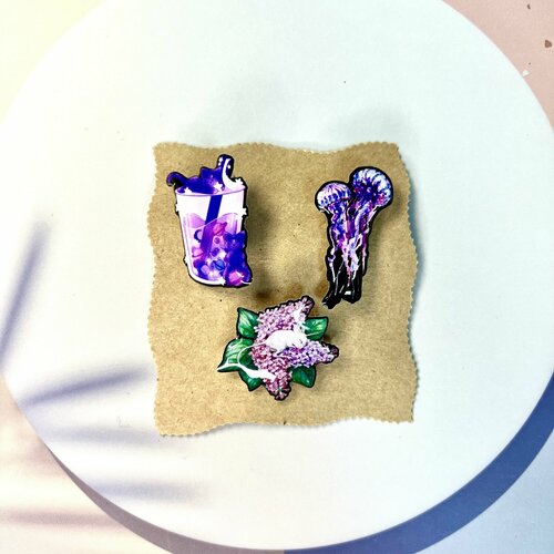 Комплект значков Ramona, белый, зеленый