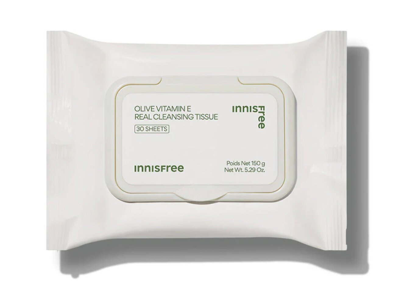 фото Очищающие салфетки для снятия макияжа с витамином Е Innisfree Olive Vitamin E Real Cleansing Tissue 30шт.