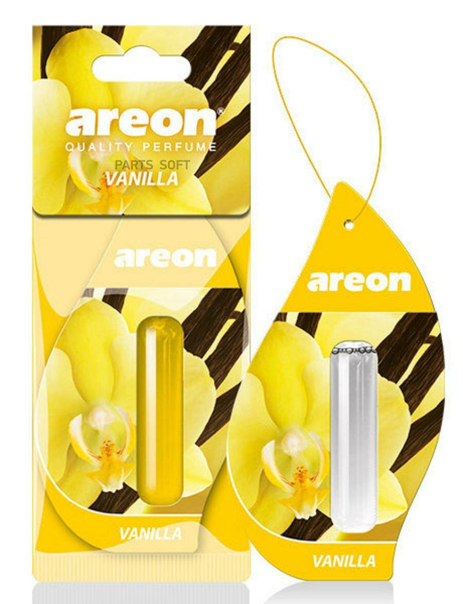 AREON LR06 Ароматизатор подвесной сухой с капсулой Areon LIQUID 5мл. Vanilla (Ваниль)