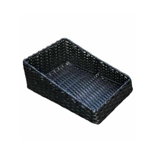 Короб для хранения со скосом 40х28х7х15 см (искусственный ротанг черный)
